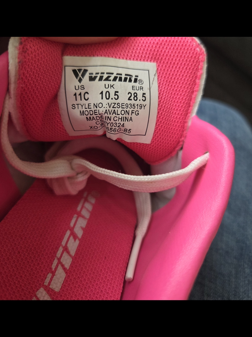Vizari Girls Soccer Shoes Size 11 C Pink And White - Picture 8 of 8